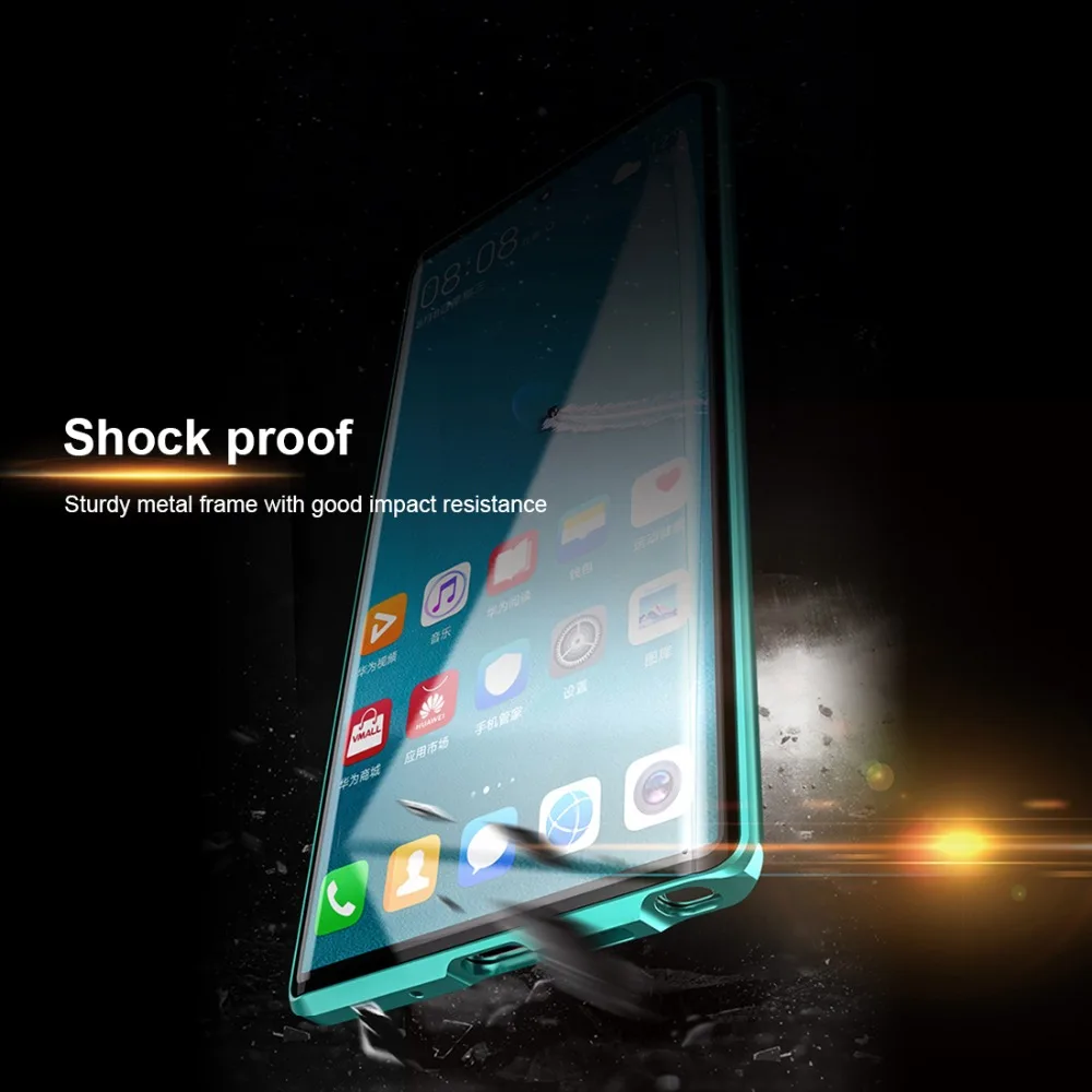 Double sided glass Metal Magnetic Case for Samsung Galaxy Note 10 Plus Phone Case 360 Full Protection Case For Galaxy Note 10