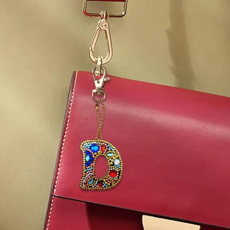 

DIY Diamond Keychain Diamond Painting Letter A-Y Keyring Keychains Cross Stitch Embroidery Women Bag Key Chain Decor Hot Sale
