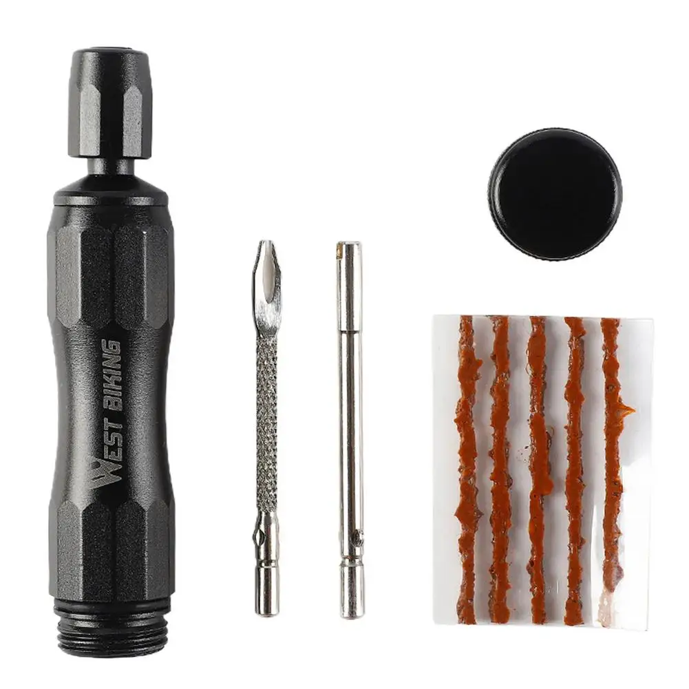 

Набор для ремонта бескамерных шин, комплект для велосипедов, инструмент для прокола плоских шин с 5 полосками бекона, портативный и легкий н...