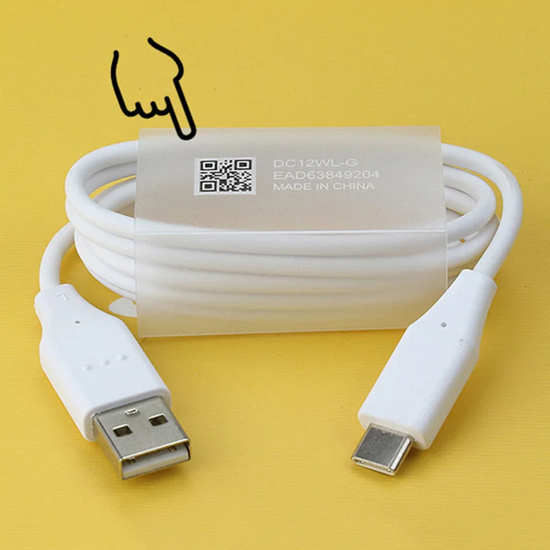 Original LG 100cm Round type A to Type C Fast Charge Data Cable For G7 thinq G6 G5 V10 V20 v35 v30 Q6 Mobile Phone Flat Line | Мобильные