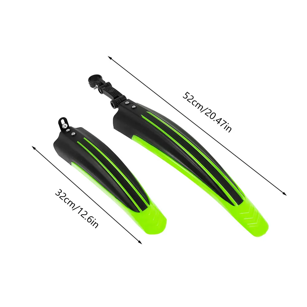 

3PCS Bicycle Mudguard MTB 52CM Mud Wings Front/Rear Wheel Fenders Handy Mount Extra Length Width Deep Groove Bike Accessories