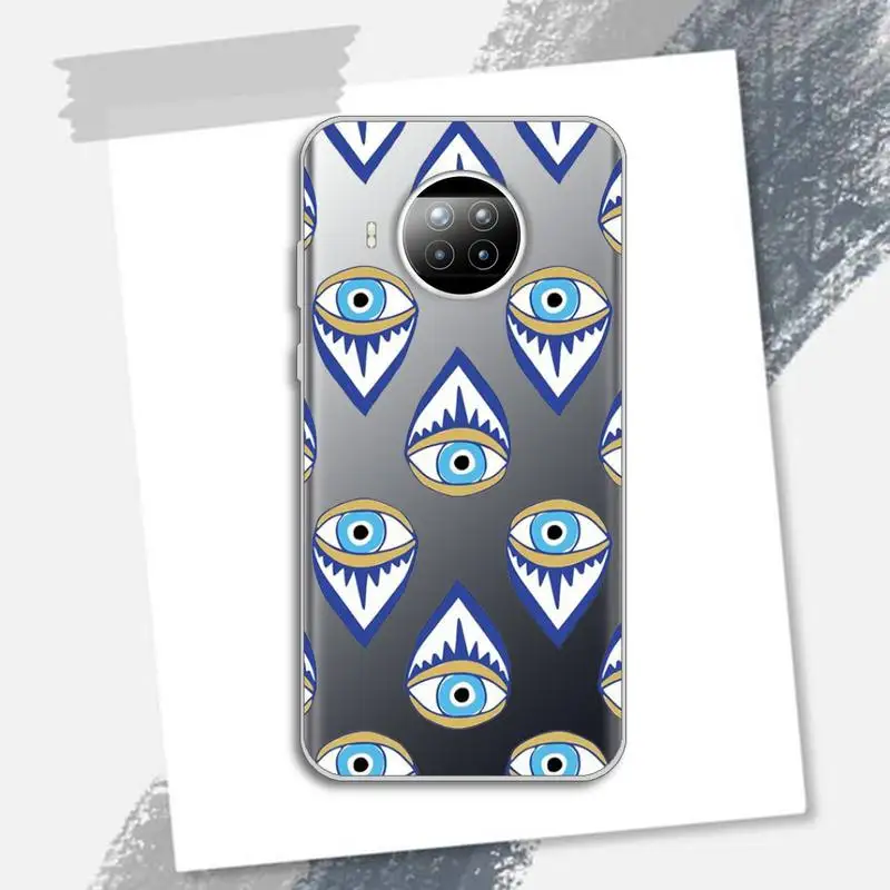 

Lucky Eye Blue Evil Eye Print Phone Case Transparent for Xiaomi Redmi note 10 t 8 9 pro lite 11