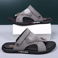 men sandals 2021 summer new leather flip flops slippers classic roman soft sole comfortable walking shoes large size 47 footwea