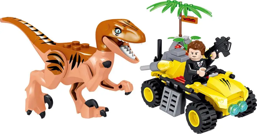 Парк Юрского периода QL1701 4 шт./партия строительные блоки кирпичи динозавр