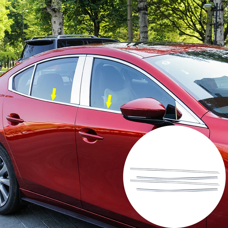 Хромированная оконная рамка из нержавеющей стали для Mazda3 Mazda 3 Axela 2019 2020 наклейки