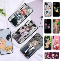 fhnblj cartoon anime chainsaw man phone case for iphone 11 12 13 mini pro xs max 8 7 6 6s plus x 5s se 2020 xr cover