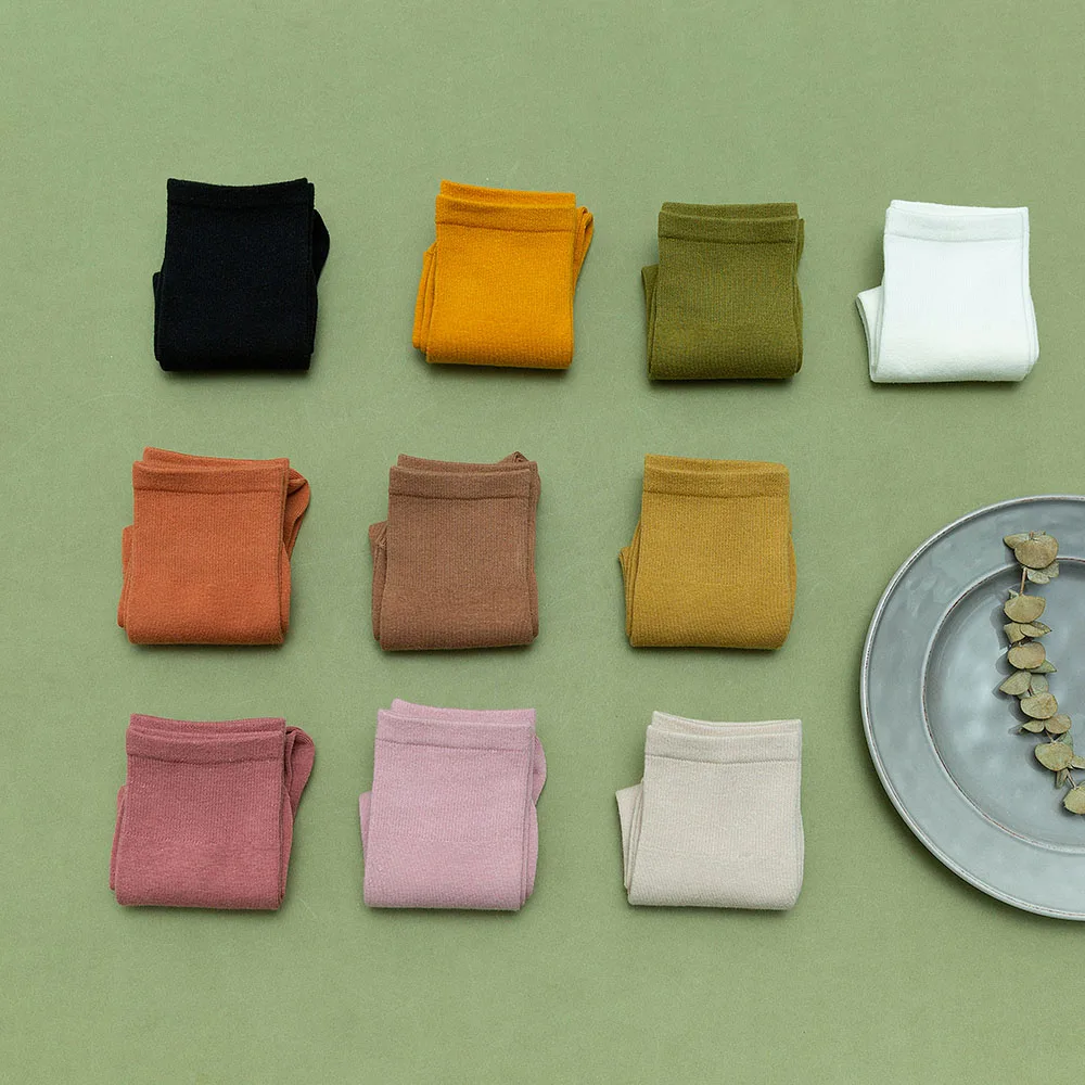 New Women's Cotton Colorful Fashion Casual High Quality Breathable Solid Color Socks Cheap Wholesale 5 Pair