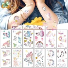 Цветная подсветка, набор, временная татуировка для лица, Детская татуировка, наклейка, татуировка для тела для детей, милая татуировка, Детские татуировки