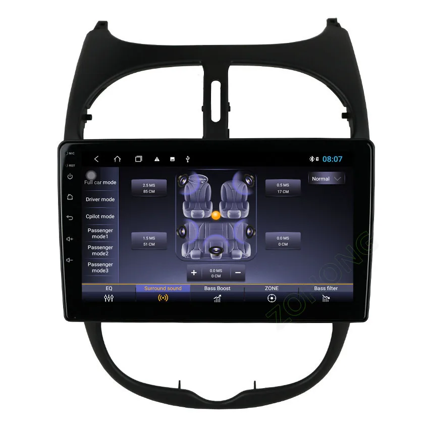 DSP 4G Android10 автомобильный радиоприемник DVD плеер для Peugeot 206 GPS навигация