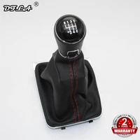 for vw golf 7 mk7 gtd gti variant 2013 2014 2015 2016 2017 2018 car styling 6 speed gear stick shift knob leather boot red line
