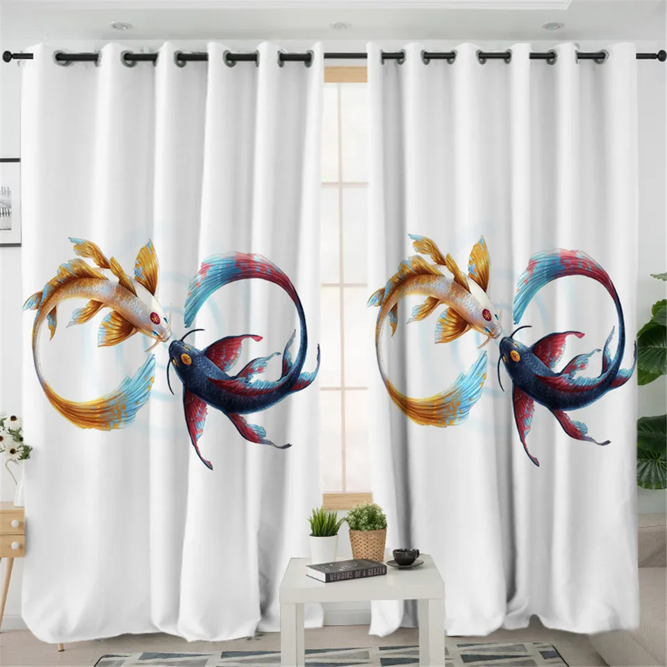 Eternal Bond 1 Piece Yin и Yang драконы, черный от JoJoesArt, занавески для гостиной, 3D принт, Затемненные оконные занавески, s, животные, шторы, 1 шт., cortinas - Цвет: Eternal Bond 1 Piece