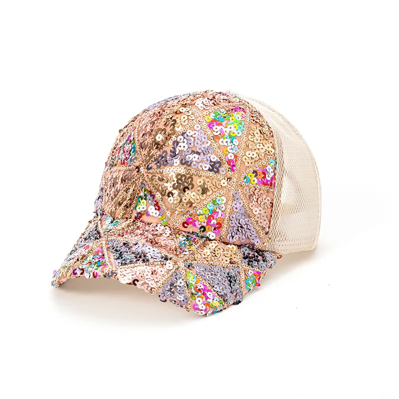 

Baseball cap Korean summer candy color Cap Japanese sequined mesh Women's cap Casual sunscreen Female cap Fashion shade hat