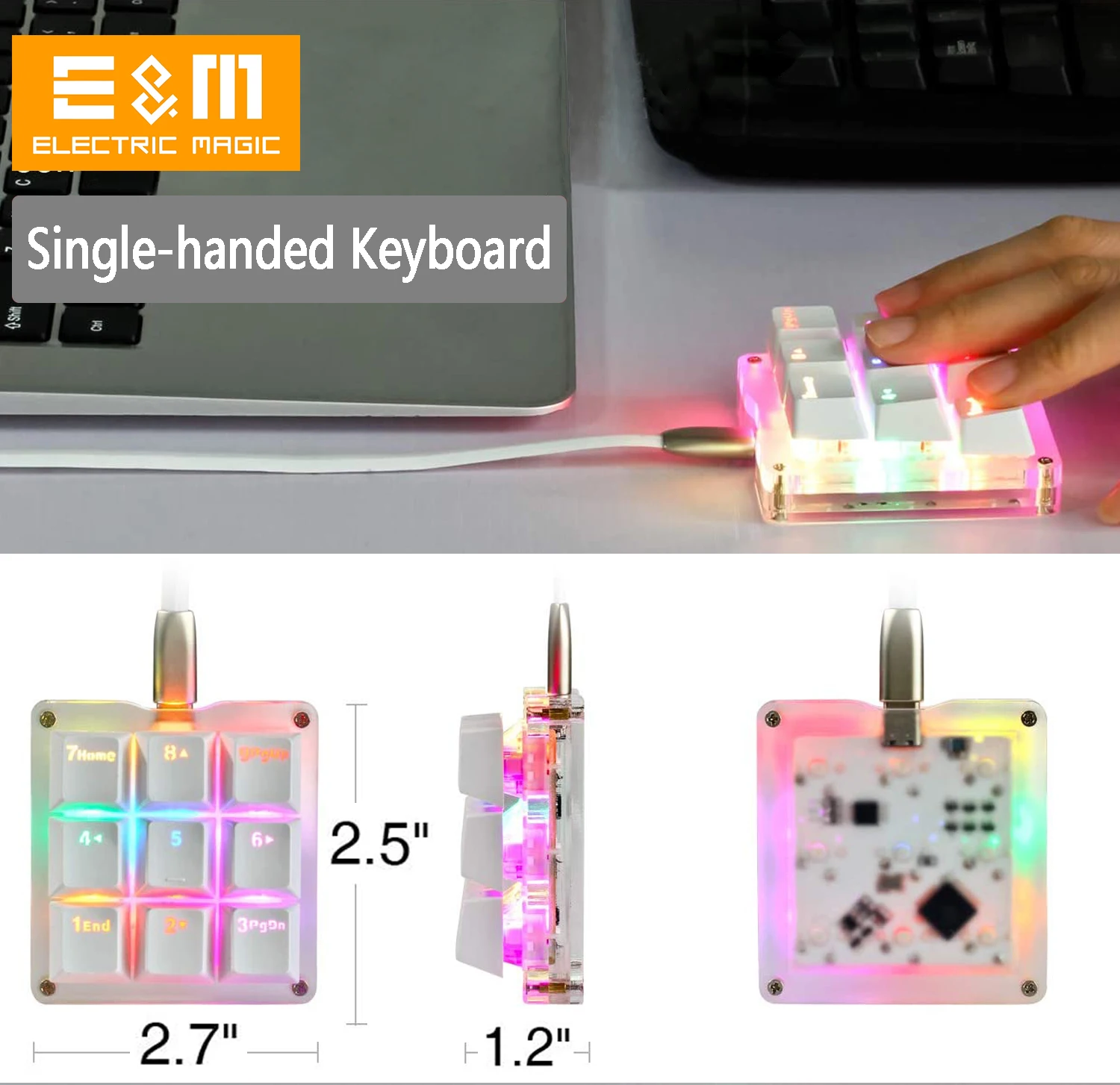 9 ключей макро OSU Программируемый RGB Подсветка механическая клавиатура