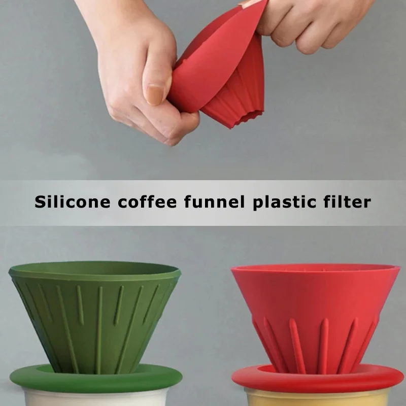 

Hot Hand Coffee Funnel Silicone Coffee Drip Filter Cup Reversible Foldable Reusable For Home Kitchen Outdoors Coffee Accessories