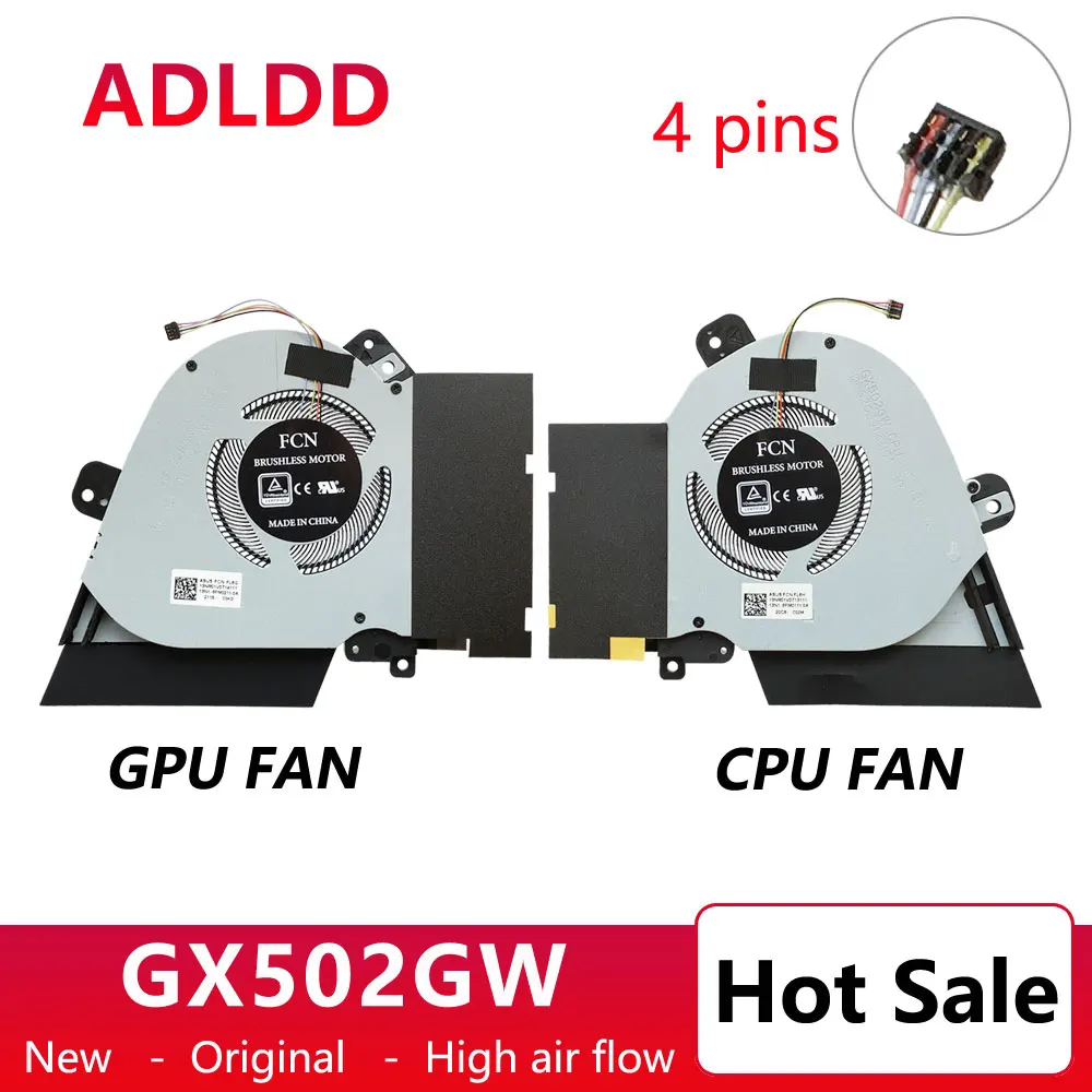 

New laptop cpu gpu cooling fan cooler radaitor for Asus ROG gx502 gx502g gx502gw DC 12V 1A 4PIN