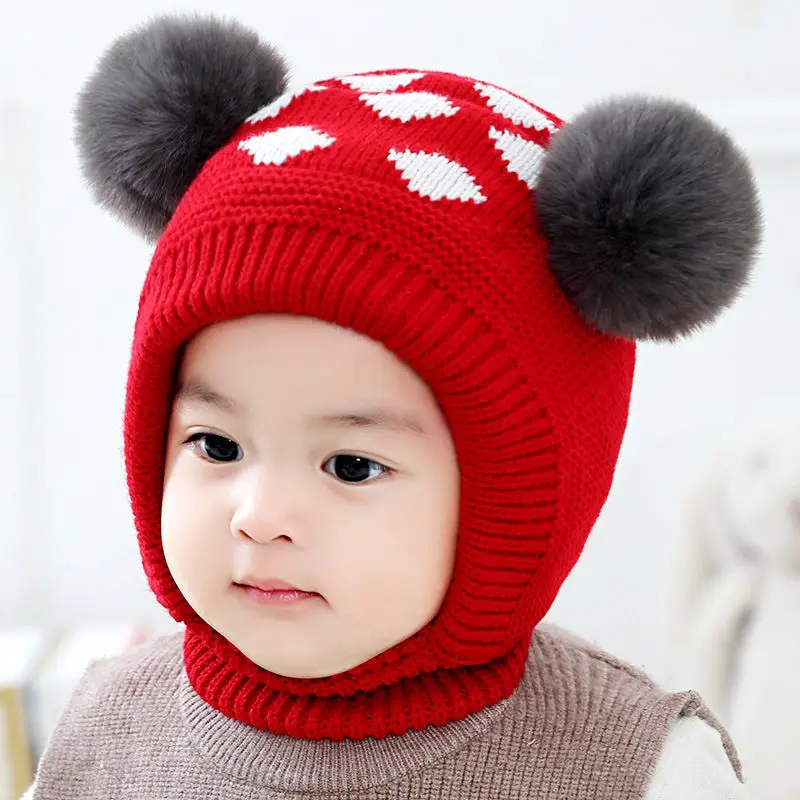

Baby Hats Autumn And Winter Warm All-in-one Hats For Men And Women Baby Hats 6-36 Months Children's Woolen Cap Ear Caps Sombrero