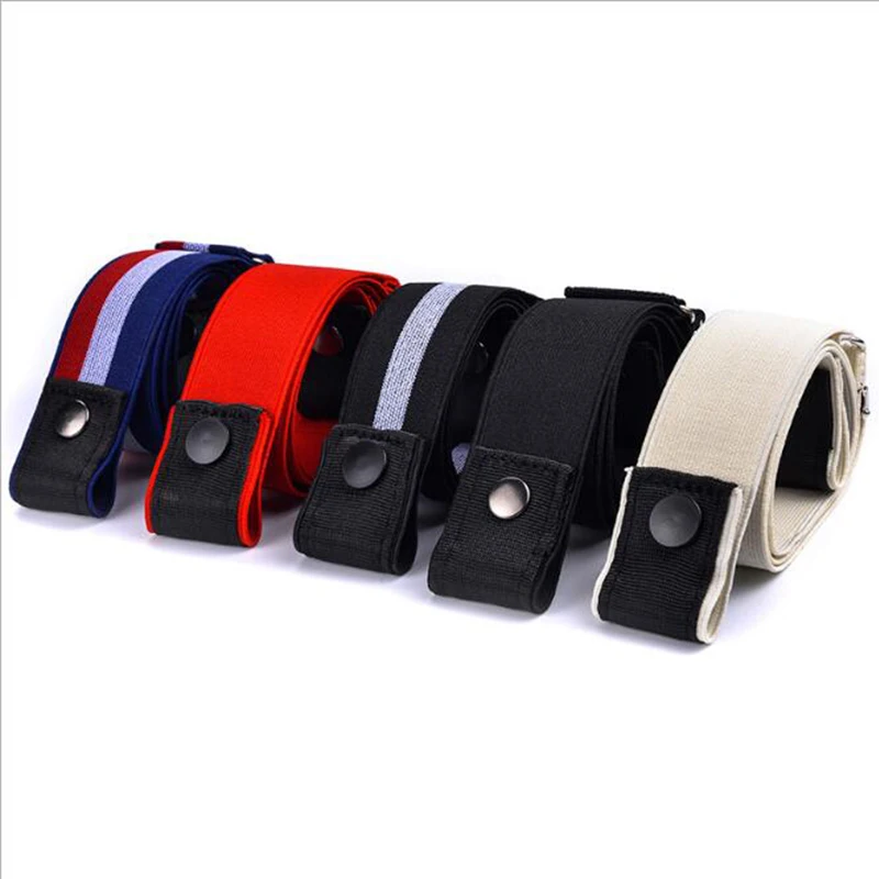 Ремень без пряжки для джинсов и брюк эластичный ремень мужчин женщин Прямая