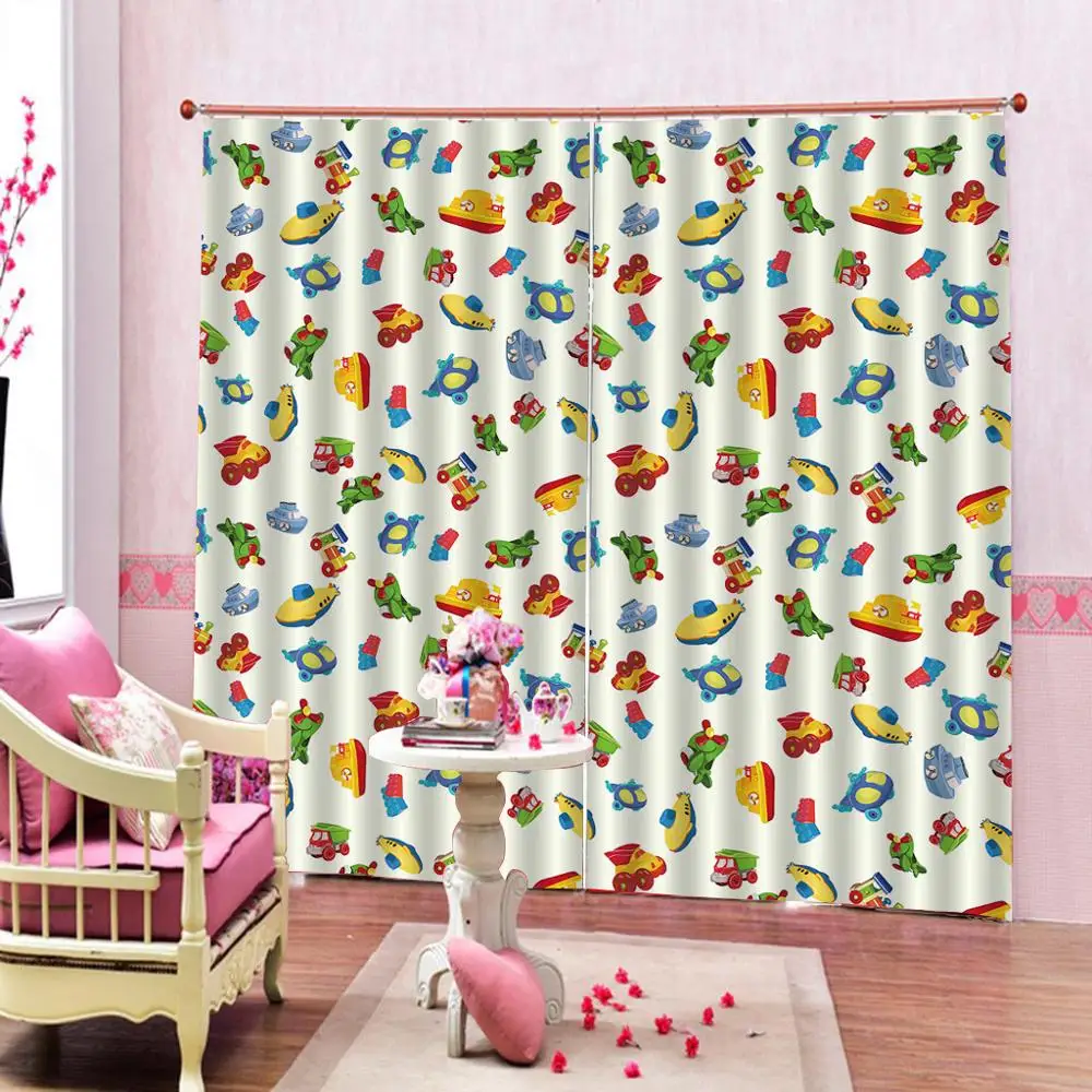 Пользовательские 3D шторы для спальни игрушка автомобиль детская комната