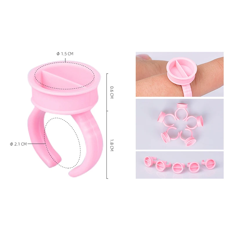100 шт Одноразовые микроблейдинг розовые кольца тату чернила чашка для пигмента