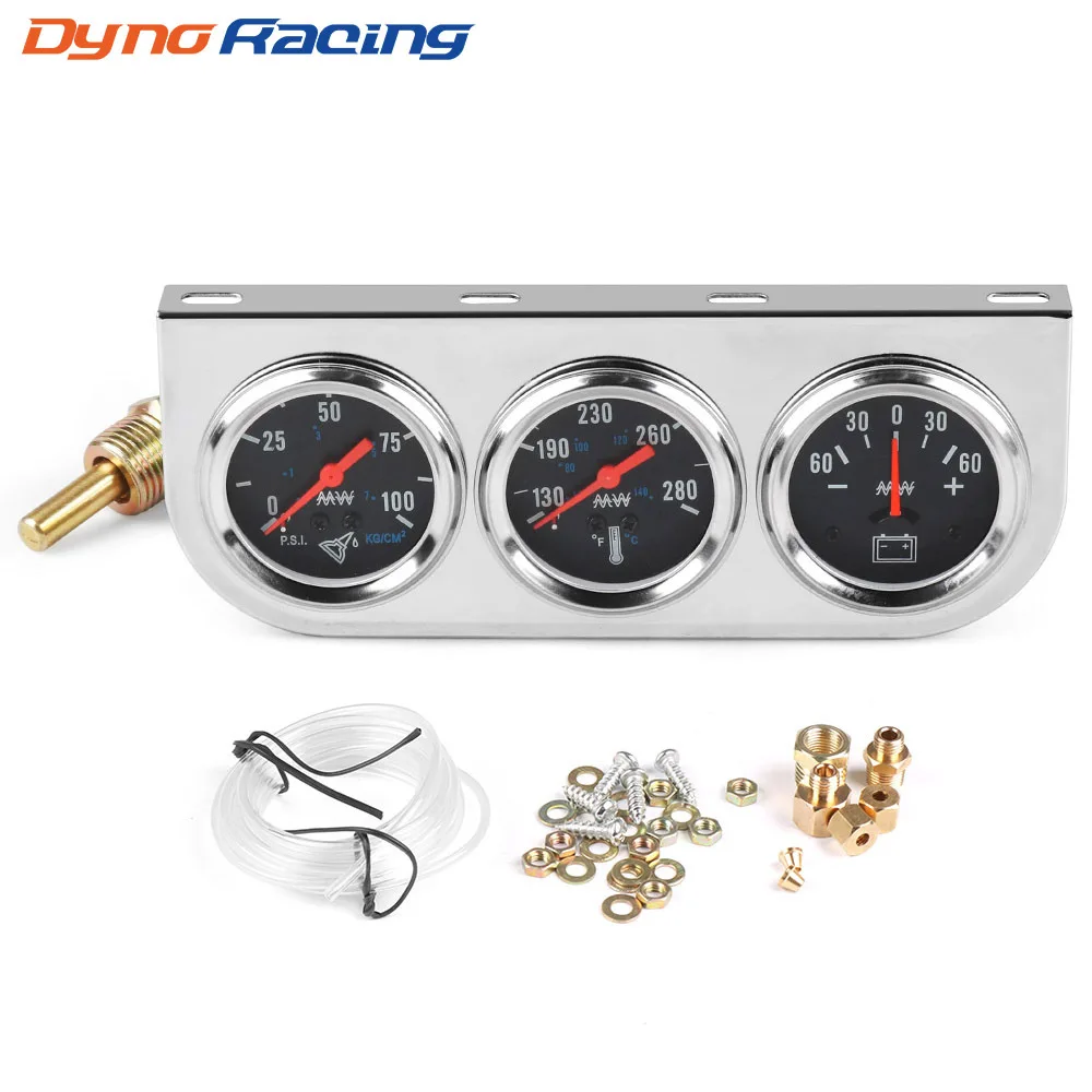 Набор хромированных манометров для воды 2 дюйма 52 мм 16 дюймов 0-80 фунтов на