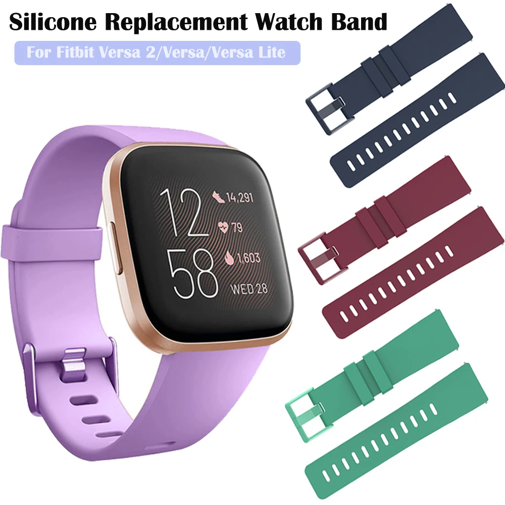 Ремешок Duszake для Fitbit Versa/ Versa Lite/ 2 силиконовый регулируемый сменный Классический