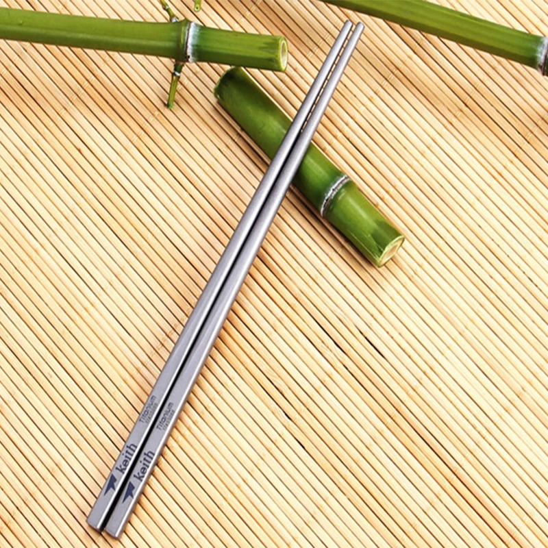 

Keith Tableware Chinese Chopsticks Titanium Square Solid Chopsticks Ultralight Outdoor Camping Eco-friendly Tableware Ti5633