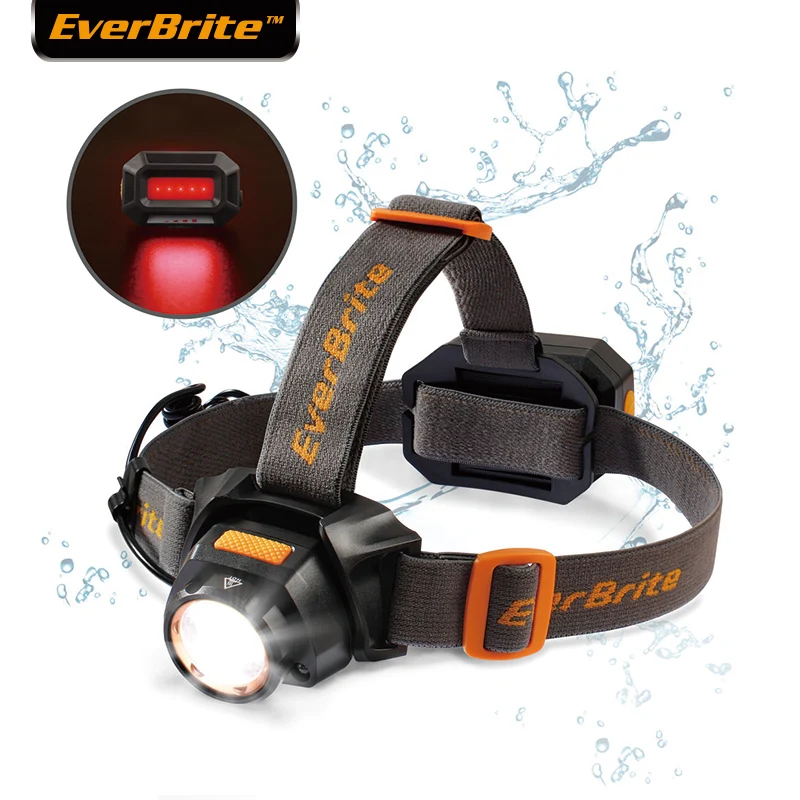 USB Rechargeable EVERBRITE светодиодный налобный фонарь 8 светодиодный головной луч 30 люмен расстояние освещения 20 м с Батарея 2 упак./лот - Испускаемый цвет: USB Rechargeable