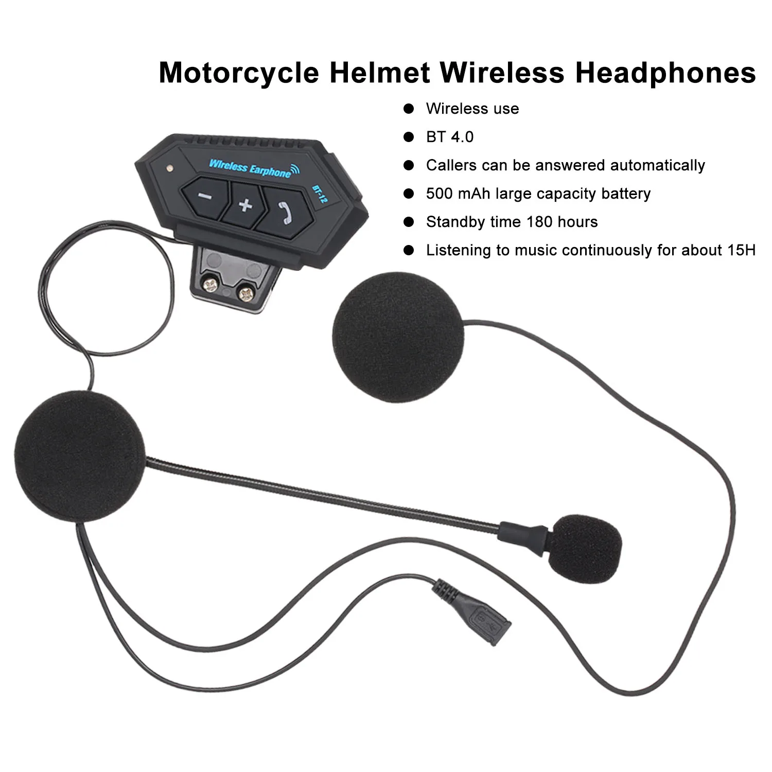 Наушники для мотоциклетного шлема беспроводная гарнитура с микрофоном Bluetooth 4 0 +