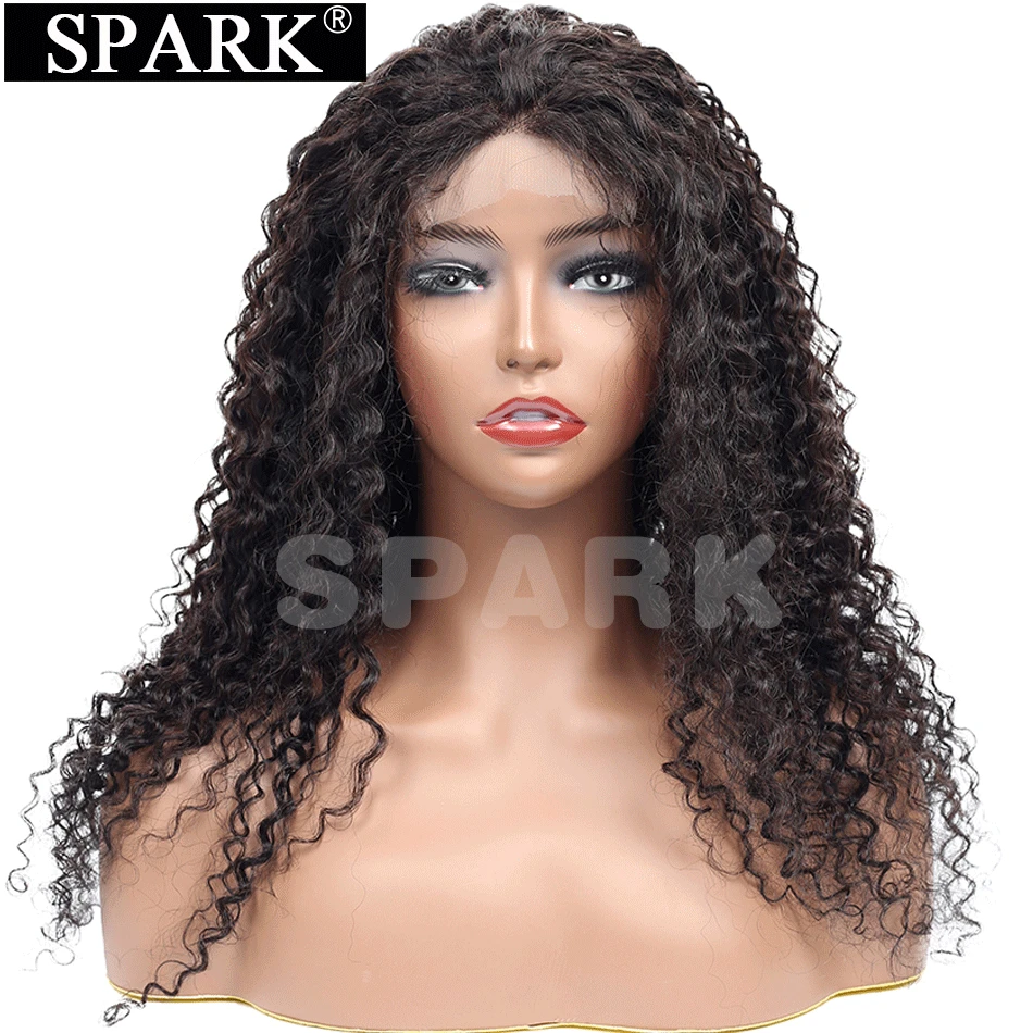 spesifikasi Spark Ombre Renda Depan Rambut Manusia Wig Mongolia Afro Kinky Curly Digunakan Dipetik 13*4 & 4*4 Renda Frontal Wig Rambut Manusia Wig Remy