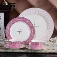 yefine dinner set plates and dishes bone porcelain high quality ceramic cup saucer