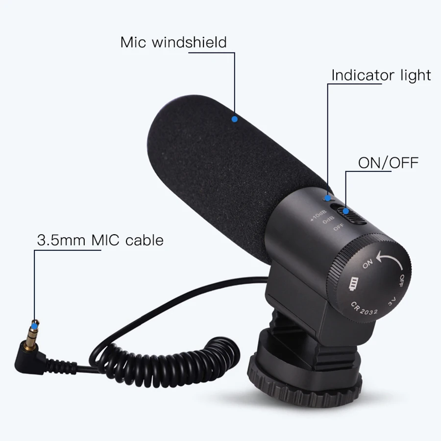 MAMEN MIC-03 микрофон для камеры 3,5 мм аудио разъем конденсаторный микрофон Гиперкардиоидный записывающий микрофон для Nikon Canon sony SLR DV Vlog
