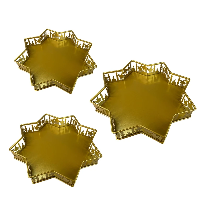 

Металлический поднос для десертов, контейнер для хранения еды в замке, праздничное украшение для вечерние, украшение для стола, N1HF