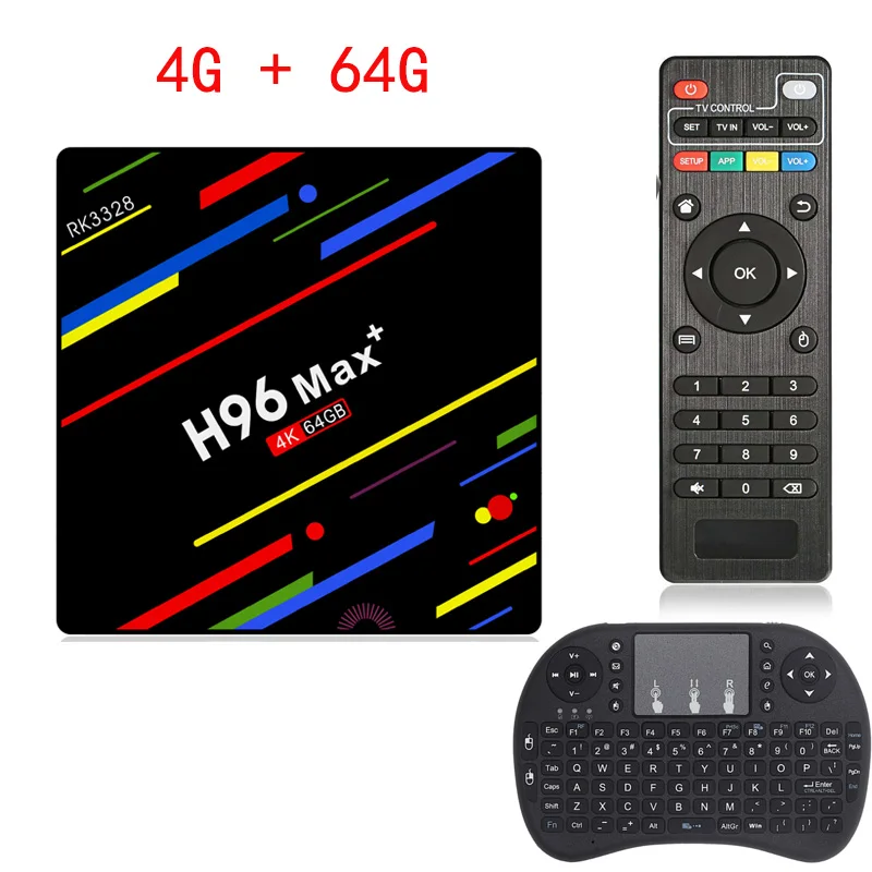 4G 64G Add keyboard H96 MAX Plus Smart tv Box Android 9,0 4 Гб 64 Гб Rockchip RK3328 5G Wifi H.265 4K Youtube Netflix Google Play IP tv медиаплеер - Цвет: 4G 64G Add keyboard