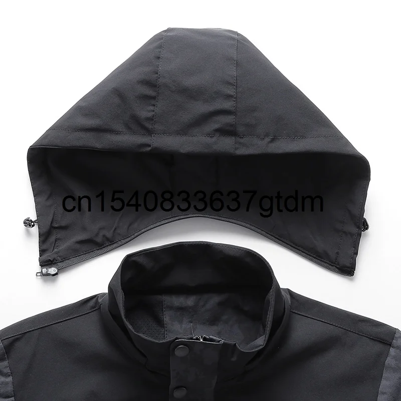 

Spring 2021 new men's fattening plus size fashion casual stand collar hooded color matching jacket men's jacket