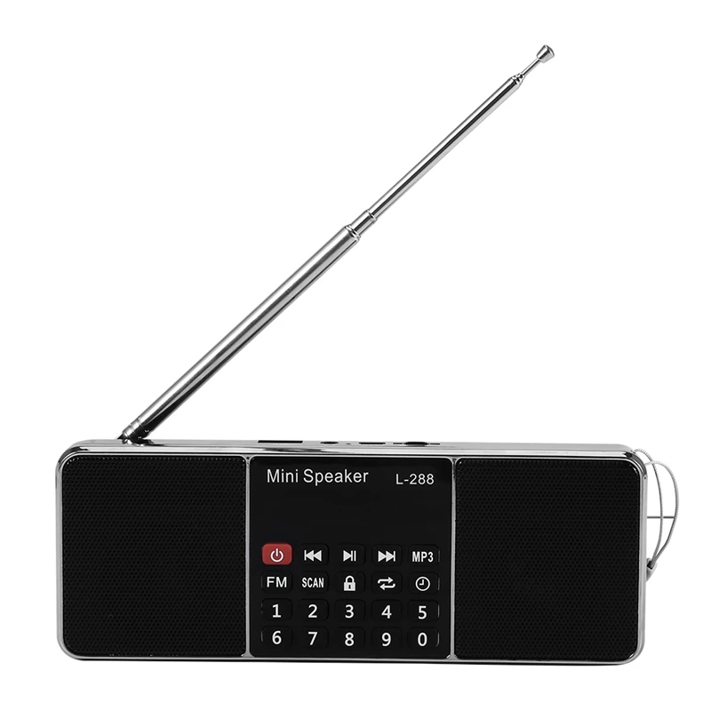 Mini Portable Rechargeable Stereo L-288 FM Radio Speaker LCD Screen Support TF Card USB Disk MP3 Music Player Loudspeaker | Электроника