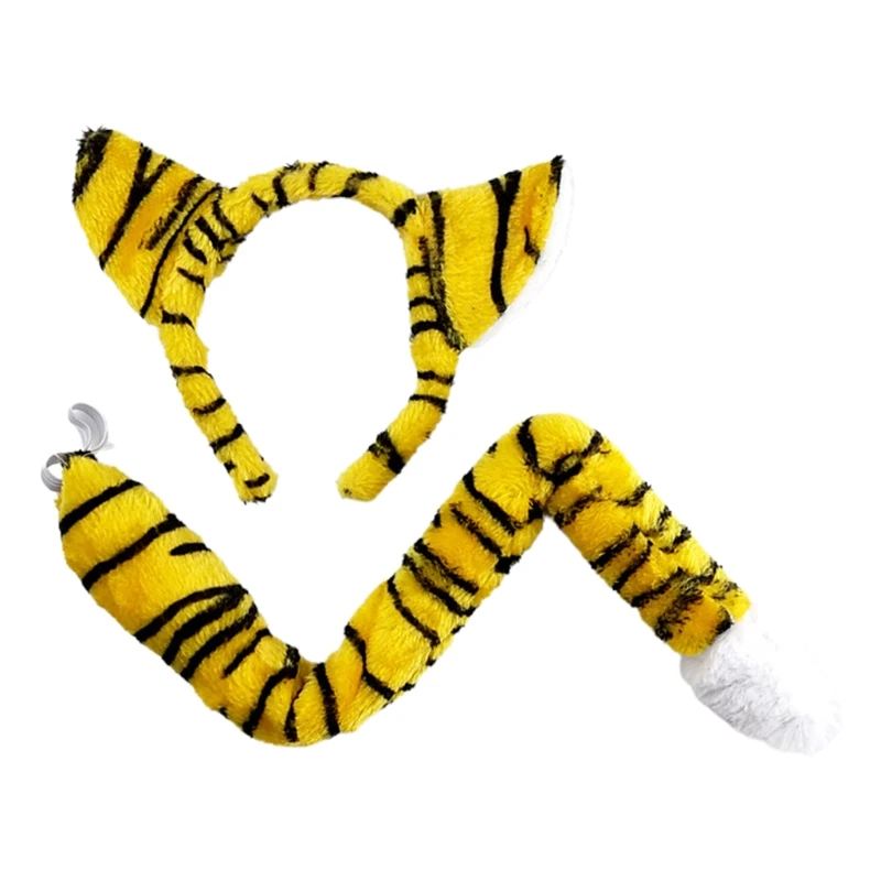 

Ears Headbands Tail Tiger Ears for Kids Girls Women Princess Party Decorations Cosplay Animal Headband For Washing Face