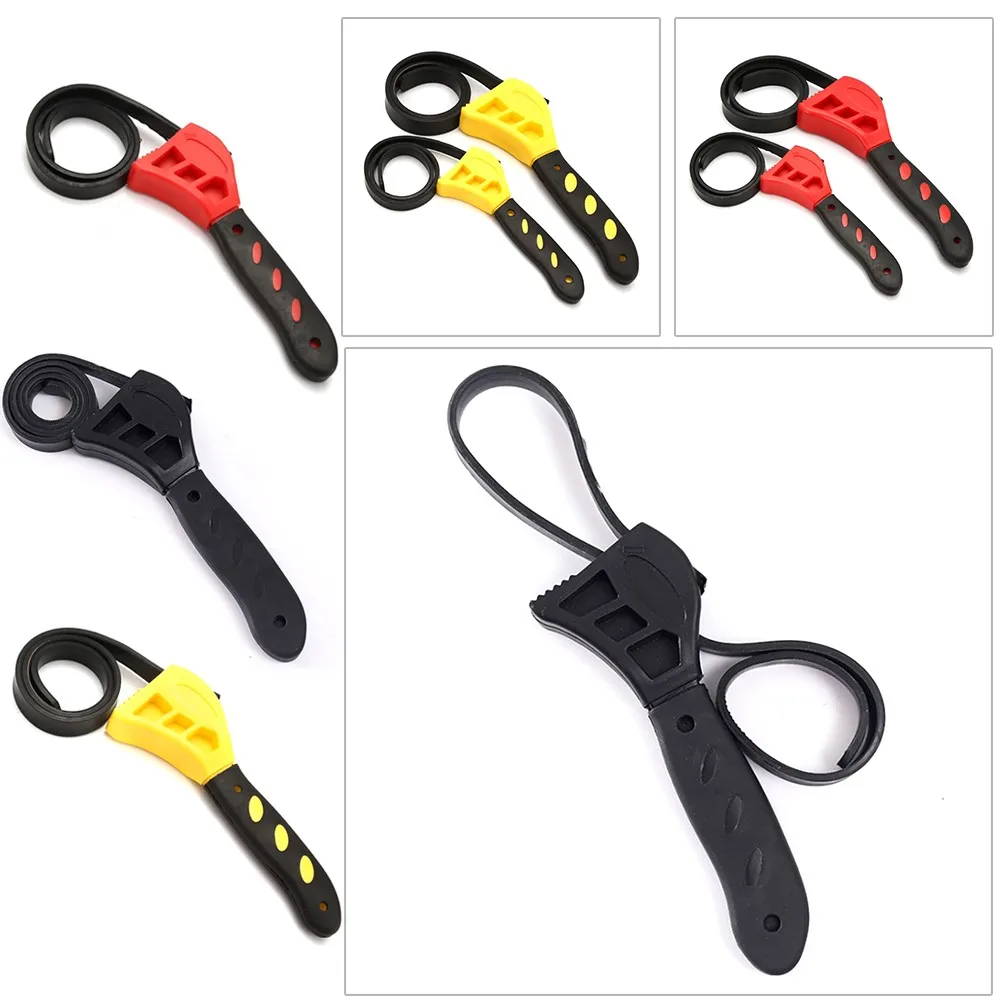 

500mm Adjustable Belt Wrench Multifunctional Non-slip Spanner Pipeline Wrench Rubber Strap Wrench Jar Lids Spanner Repair Tool