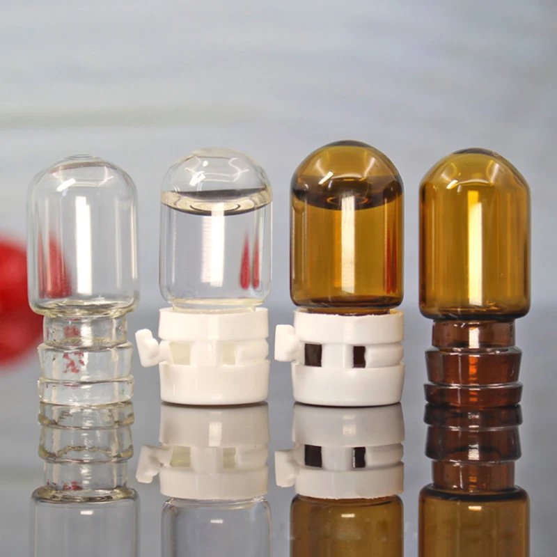 5pcs 2ml Empty Amber Clear Glass Essential Oil Bottles Cosmetic Jar Containers mini Tear cap Perfume Vials Essence Sample Pots | Красота и