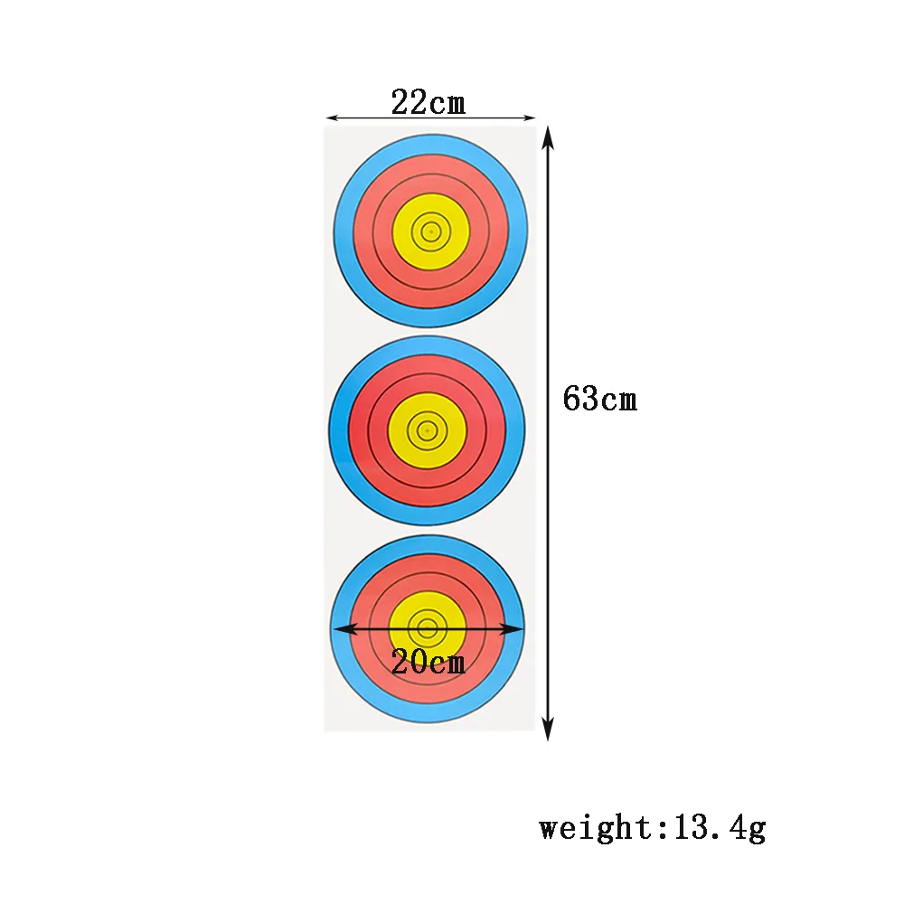 10pcs 63*22cm Archery Target Paper Triple Shooting Training Practicing Accessory | Спорт и развлечения
