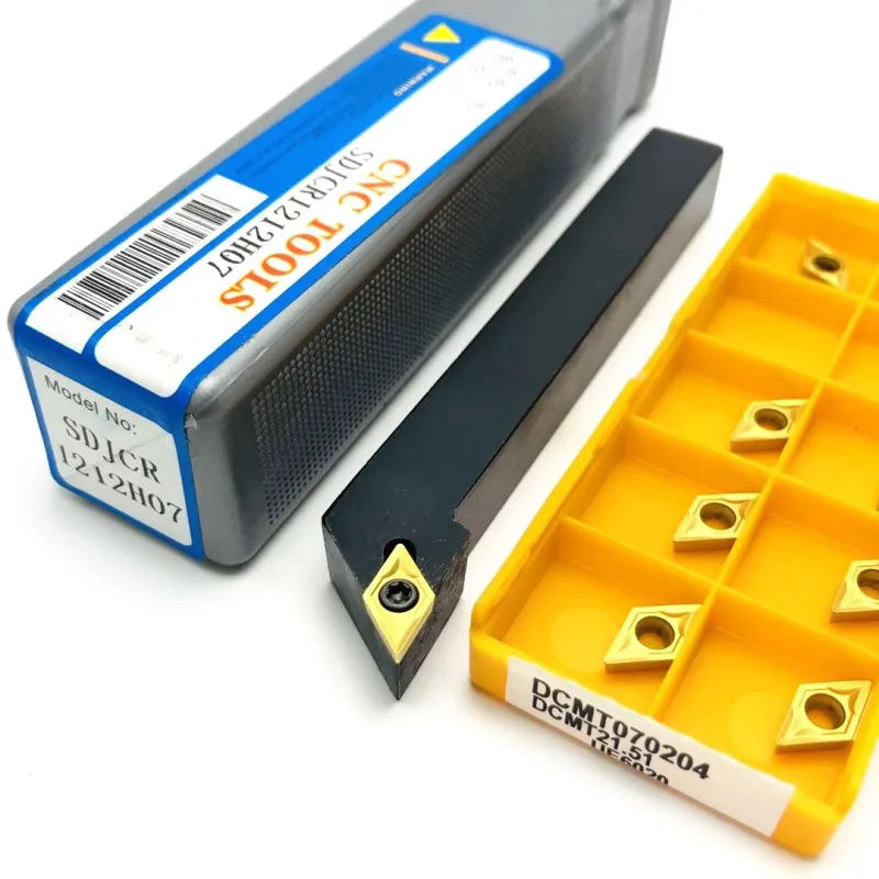 Твердосплавная вставка DCMT070204 VP15TF UE6020 US735 + 1 шт. SDJCR1010H07 SDJCR1212H07 SDJCR1616H07 держатель