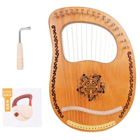 lyre harp 16 string mahogany body string instrument body instrument with tuning wrench