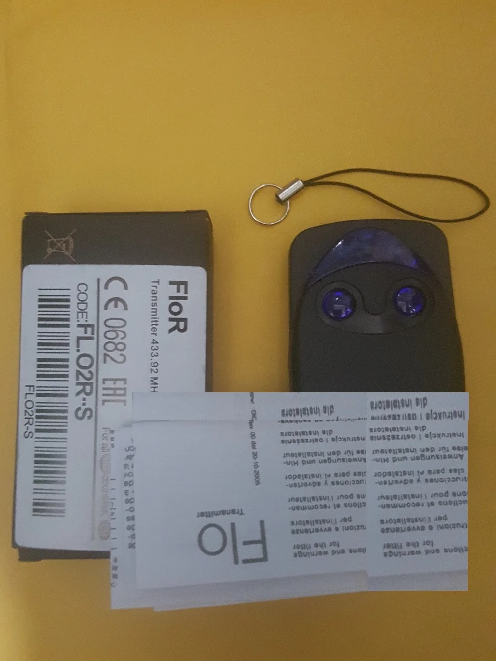 Флюоресцентный пульт дистанционного управления для гаражных дверей FLO1 FLO2 FLO4 433 92