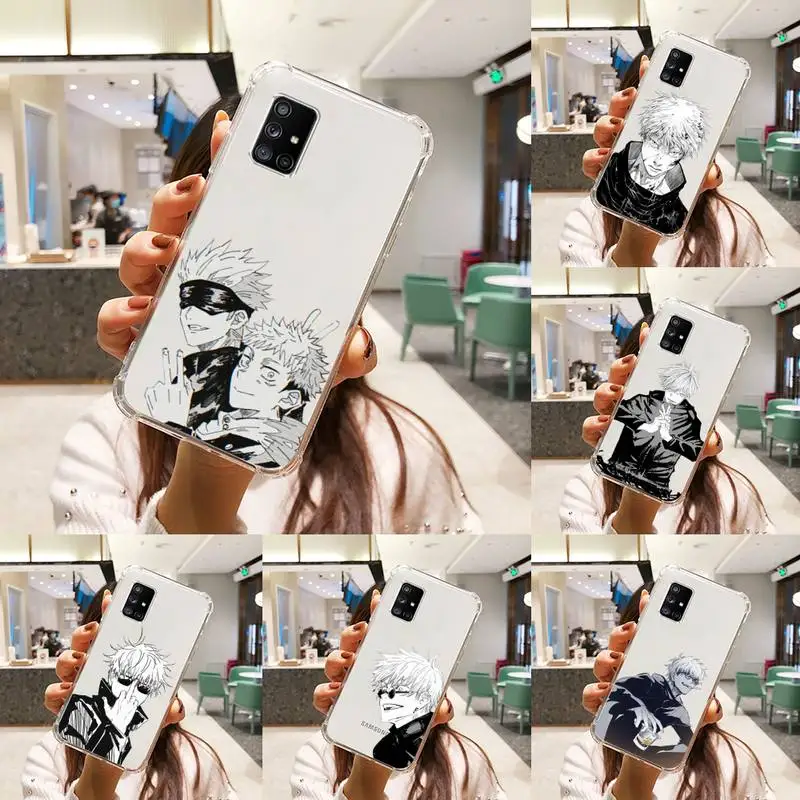

Anime Jujutsu Kaisen Gojo Satoru Phone Case Transparent For Samsung S 10 9 20 11 7 8 21 6 P Edge PLUS ULTRA 4G 5G
