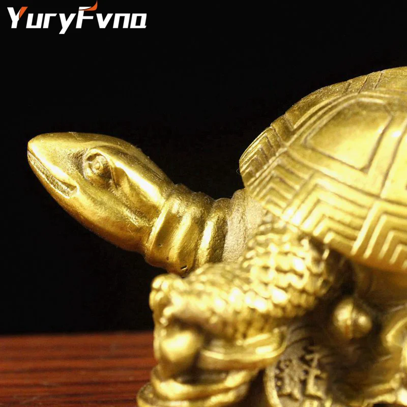 YuryFvna китайская латунная Статуэтка черепахи ручной работы статуя животного домашнее декоративное украшение коллекционный подарок