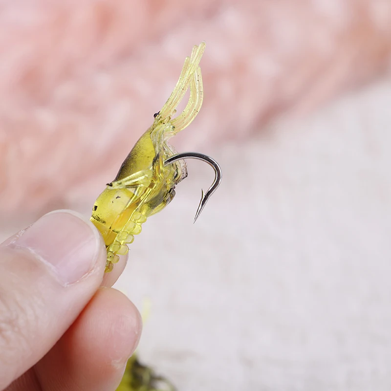 Приманка рыболовная креветка из мягкого материала в наборе 10 шт.|Наживки для