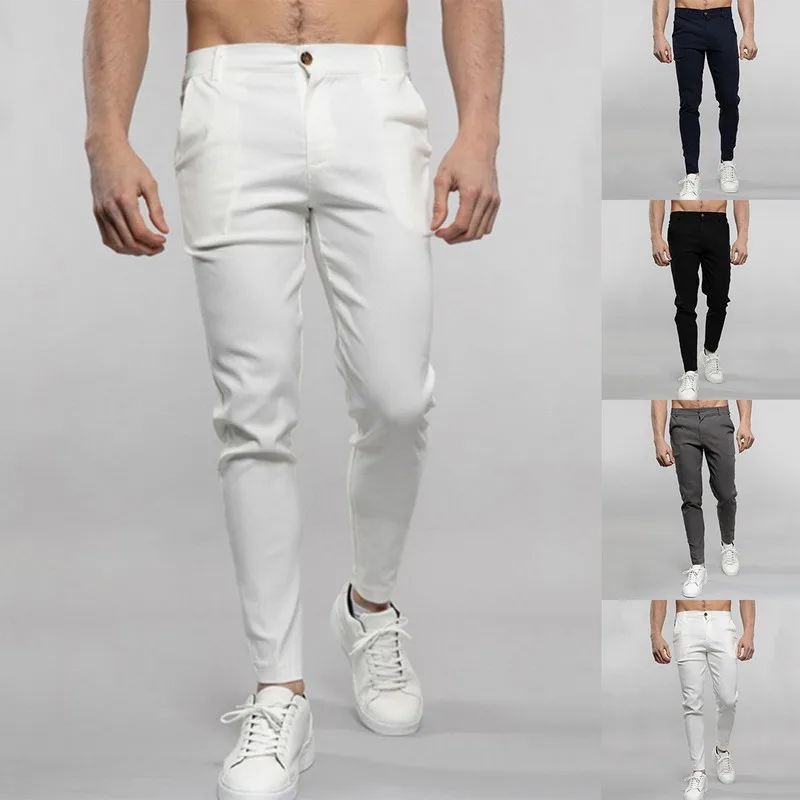 

2021New Men Pants Casual Mens Business Male Trousers Classics Mid weight Straight Full Length Fashion breathing Pant