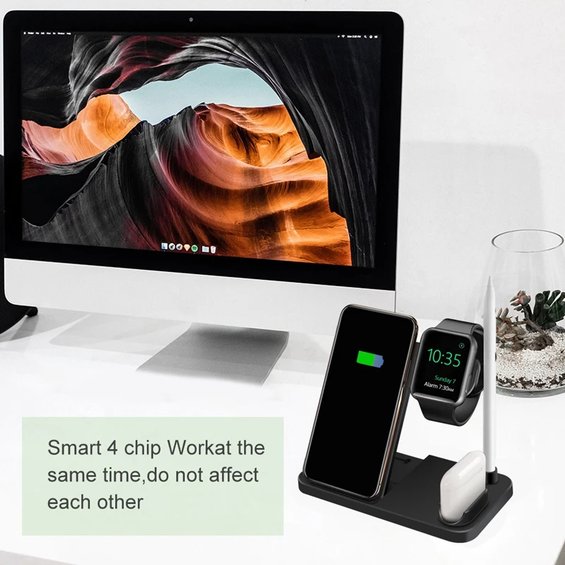 

Wireless Charger 4 in 1 Multifunctional Folding Wireless Fast Charger Suitable for Mobile Phone Headset Watch