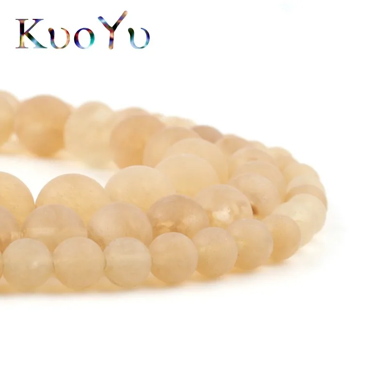 Матовые блестящие желтые лимонные кварцевые хрустальные бусины Mattt круглые