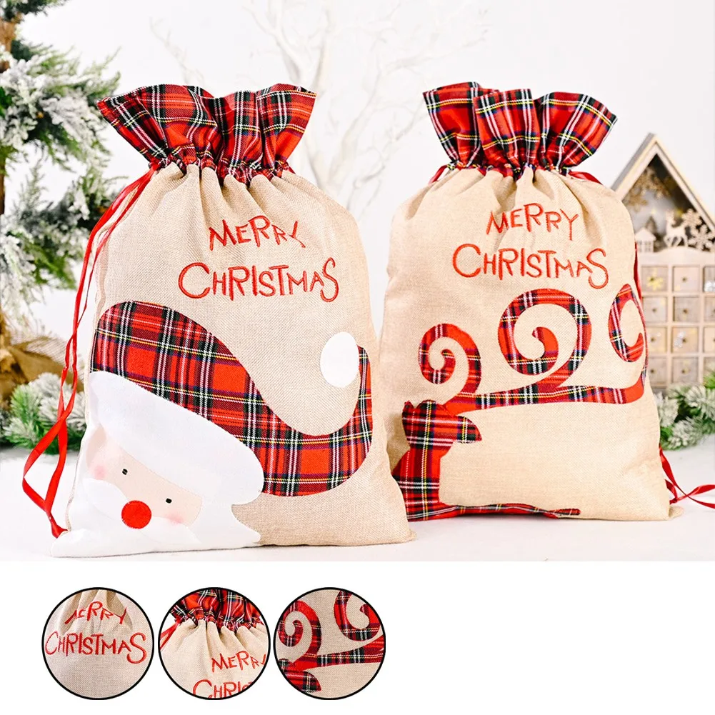 

Large Christmas Drawstring Bag Decor Christmas Gift Bag Santa Claus Bag Christmas Tree Decoration Surprise Bag Candy Bags