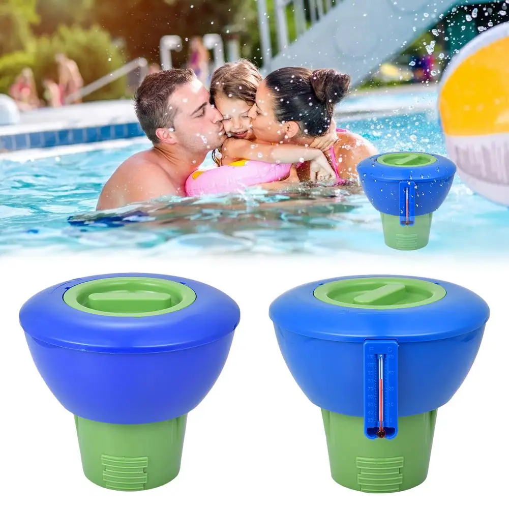 

1pc Automatic Dosing Device Tool Swimming Pool Floating Swimming Pool Automatic Dosing Device Tool With Thermometer